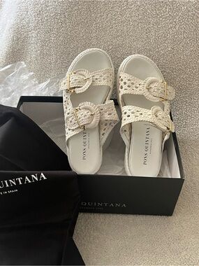 Pons Quintana Maika Leather Sandal - White